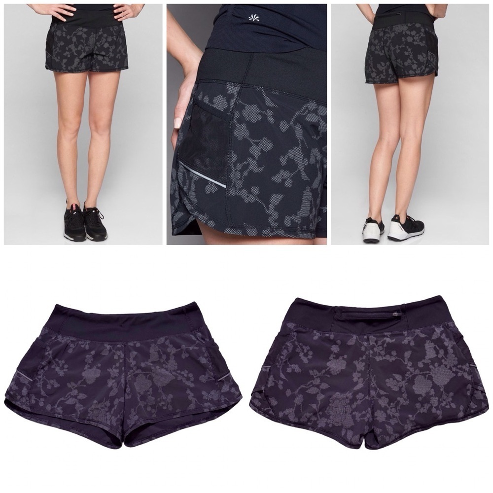Athleta Tuscan Vine Reflective Ready Set Go Short Running Shorts Size Small